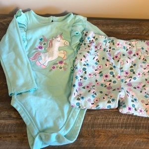 Baby Girl unicorn floral outfit